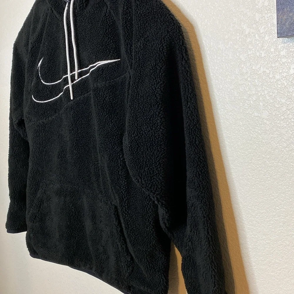 Nike Men’s Black Sherpa Pullover Hoodie Size L